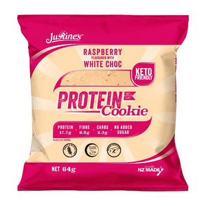 Justine's Protein Cookie Raspberry White Chocolate 64g