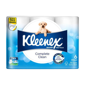 Kleenex Complete Clean Toilet Tissue, 6 Rolls