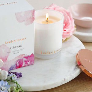 Linden Leaves Pink Petal Fragranced Soy Candle 300g