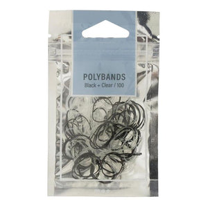 Mae Elastic Polybands Black & Clear 100 Pack