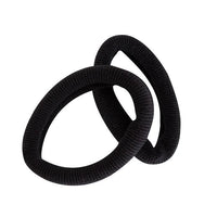 Mae Large Elastic Ponytailers Black 2 Pack