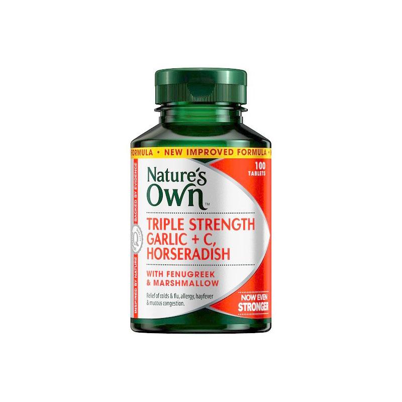 Nature's Own Triple Strength Garlic + C Horseradish, Fenugreek & Mar