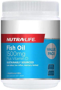 Nutra-Life Fish Oil 1500mg plus Vitamin D 300 Capsules