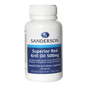 SANDERSON Superior Red Krill Oil 500mg 60 Capsules