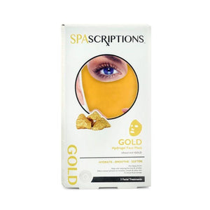 SpaScriptions Hydrogel Gold Face Mask 3 Treatments