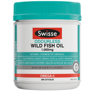 Swisse Ultiboost Odourless Wild Fish Oil 200 Capsules