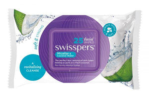 Swisspers Facial Cleansing Wipes Micellar & Coconut Water 25 Pack