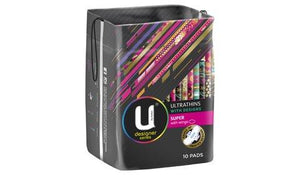 U by Kotex Designer Series Super Wing Ultrathins 10 Pack