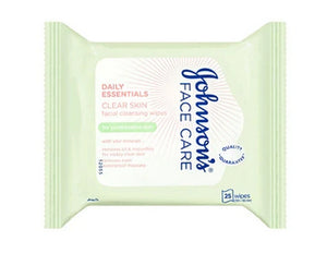 Johnson's Face Care Daily Essentials Clear Skin Wipes Combination Skin 25 Pack