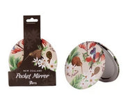 Parrs Pocket Mirror Birds Flower Beige