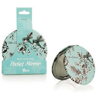 Parrs Pocket Mirror Birds Pastel Blue