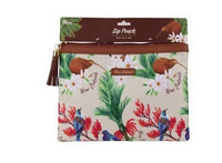 Parrs Zip Pouch Bird Flower Beige