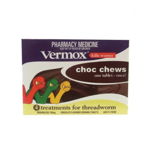 Vermox Choc Chews 4 Tablets