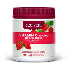 RED SEAL Vitamin C + Echinacea Chewable with Strawberry flavour - 1000mg 120's