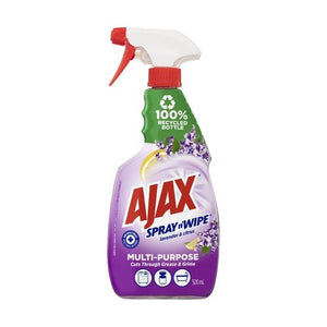 Ajax Spray n' Wipe MultiPurpose Antibacterial Disinfectant Cleaner Trigger Spray Lavender & Citrus 500ml