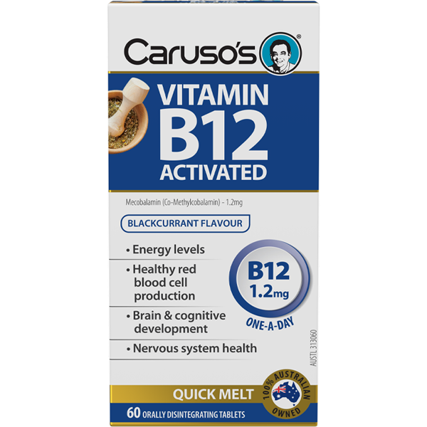 Caruso s Vitamin B12 Activated Melts 60 Tablets