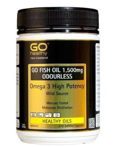 GO Healthy GO Fish Oil 1500mg ODOURLESS Capsules 210