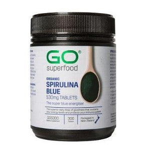 GO Superfood Organic Spirulina Blue 530mg Tablets 300