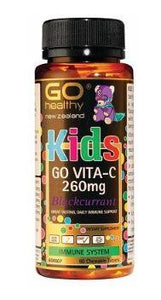 GO Healthy GO Vita-C KIDS 260mg Blackcurrant Chewable Tablets 60