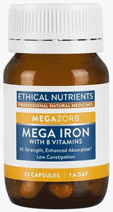 ETHICAL NUTRIENTS Megazorb Mega Iron With B Vitamins 30 Capsules