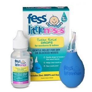 FESS Little Noses Saline Drops 25ml and Nasal Aspirator