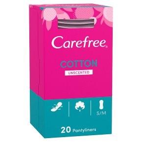 Carefree Unscented Cotton Pantyliner 20s