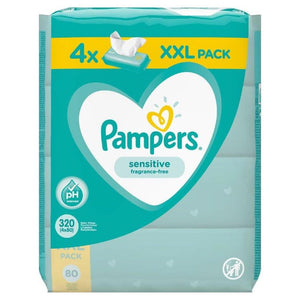 PAMPERS Baby Changing Wipes Sensitive Clean Scent Hygienic Disposable - 320 Pack