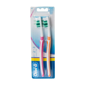 Oral B 1-2-3 Classic Care 40 Medium Toothbrush Twin Pack