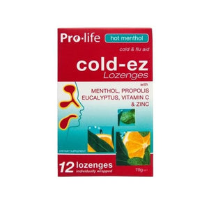 Pro-life Cold-Ez Hot Menthol Lozenges 12 Pack