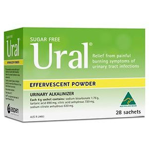 URAL Effervescent Powder – Urinary Alkaliniser 4g Sachets 28 Pack