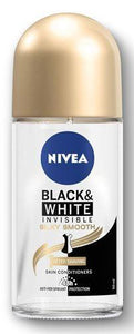 NIVEA Black & White Invisible Silky Smooth Anti-Perspirant Roll On Deodorant 50ml