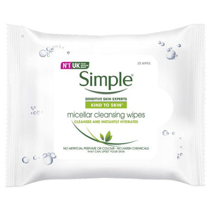 SIMPLE Kind To Skin Micellar Cleansing Wipes 25's