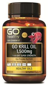 Go Krill Oil 1,500mg 1-A-Day 30 Capsules