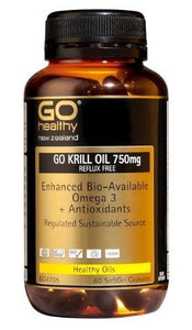 GO Healthy GO Krill Oil 750mg Reflux Free Capsules 60