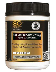 Go Healthy GO Magnesium 725mg Aspartate Complex Capsules 200