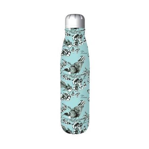Parrs Metal Drink Bottle Birds Pastel Blue 500ml