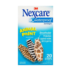 Nexcare Waterproof Animal Print Bandages 20's